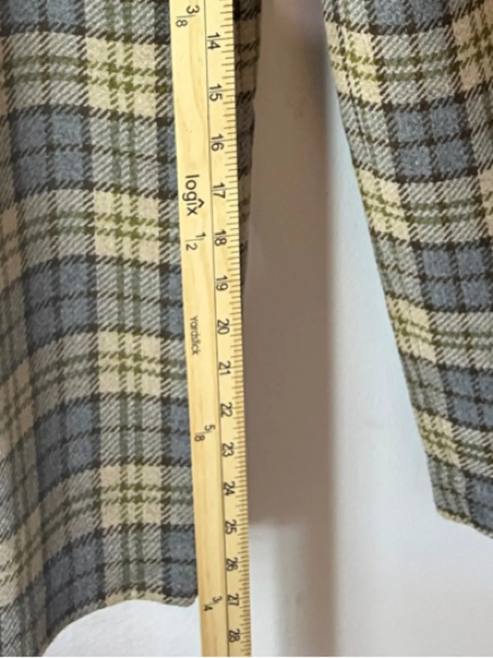 Sezane Plaid Wool and lined Joey Trousers in Gray and Yellow wide leg Elastic